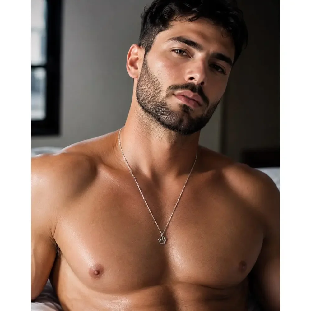 Andrew Christian Paw Print Necklace Silver — One Size